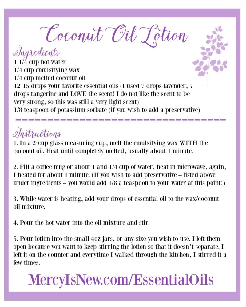 Coconut Oil Lotion Recipe