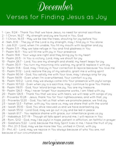 December Verses to Find Jesus as Joy