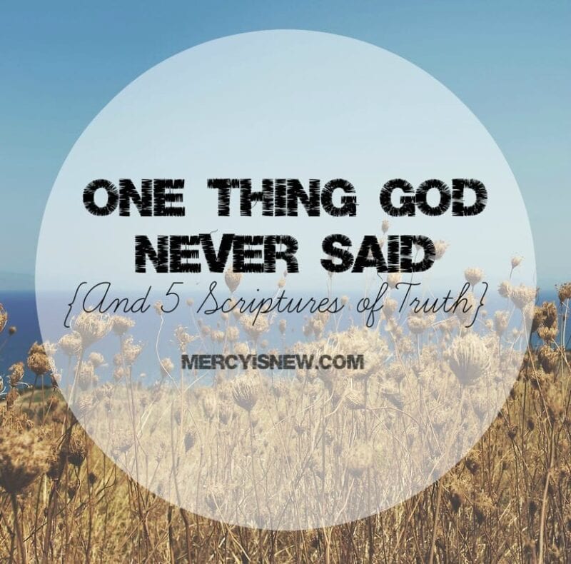 One Thing God Never Said And 5 Scriptures Of Truth His Mercy Is New