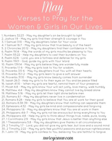 31 Verses to Pray for Our Girls