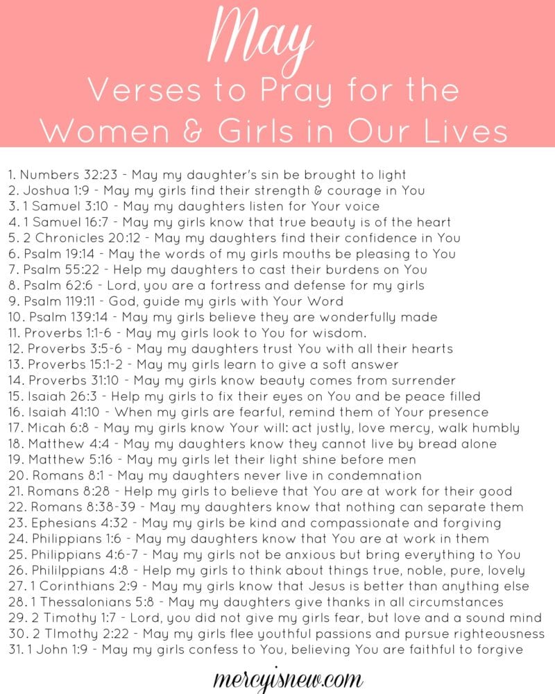 31 Verses to Pray for Your Mamas, Daughters & Girlfriends