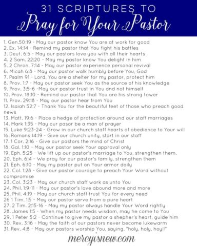 31 Verses to Pray for Our Pastors no month