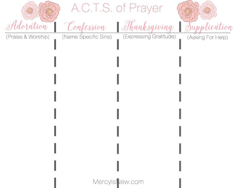 ACTS method of prayer {free printables}