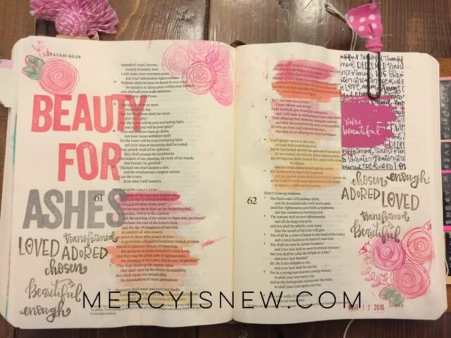 Beauty for Ashes Bible Journaling