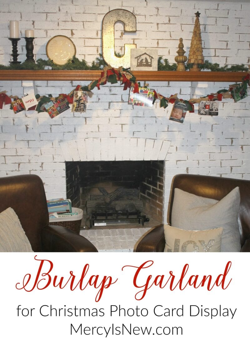 Burlap Garland Christmas Photo Display