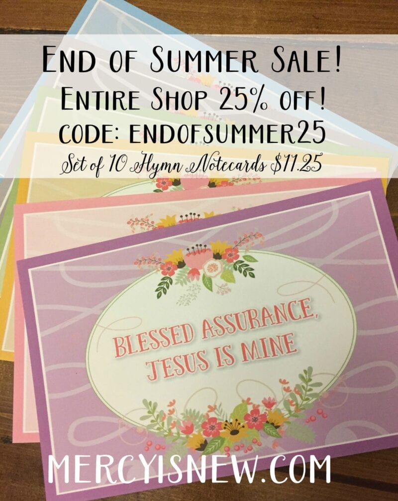 End of Summer Sale Hymn Cards