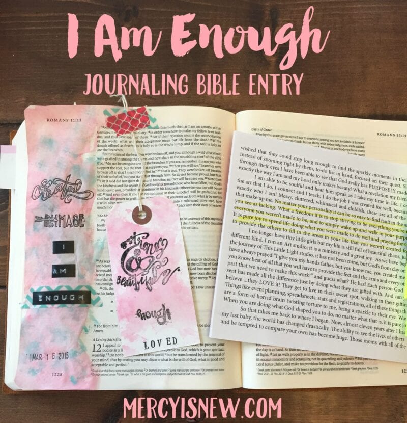 I Am Enough Journaling Bible entry