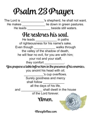 Psalm 23 Prayer boy