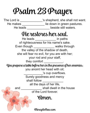 Psalm 23 Prayer girl 384x480