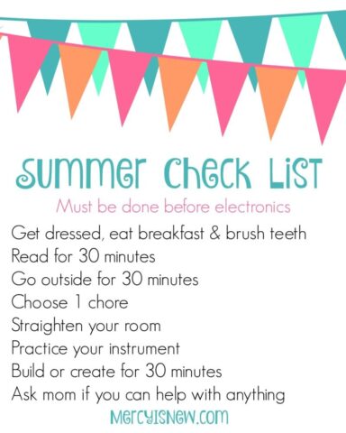 Summer Check List